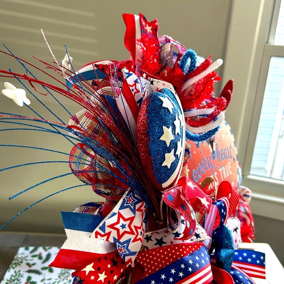 4th of July Wreath,Front door Summer wreath,Summer decor,Farmhouse decor - Picture 8 of 9